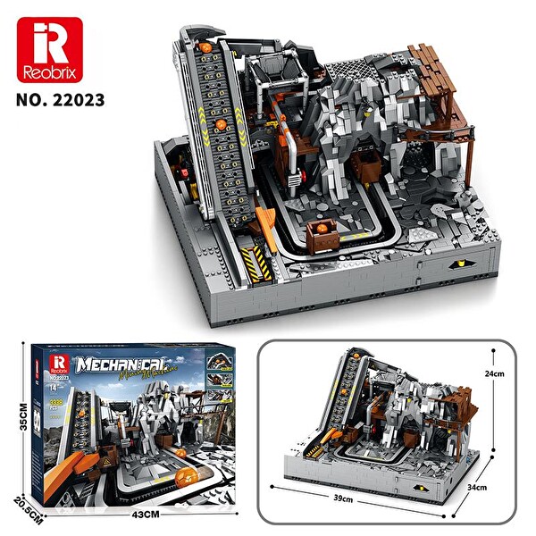 Reobrix Technic 22023 Maden Makinesi Kumanda&Motorlu Yaratıcı Yapı Blok Seti Building Blocks Mining Machinery -3338 Parça
