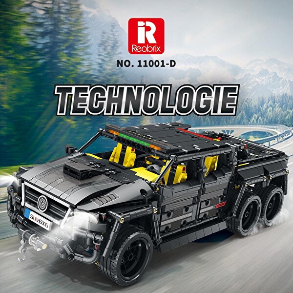 Reobrix Technic 11001-D Mercedes Benz G700 Brabus Araba 6x6 Motor&Kumanda Yaratıcı Yapı Blok Seti Building Block 2162 Parça