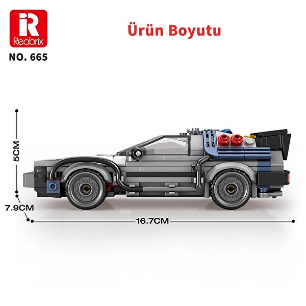 Reobrix Technic 665 Geleceğe Dönüş DeLorean DMC Back To the Future Yaratıcı Yapı Blok Seti Building Blocks - 405 Parça