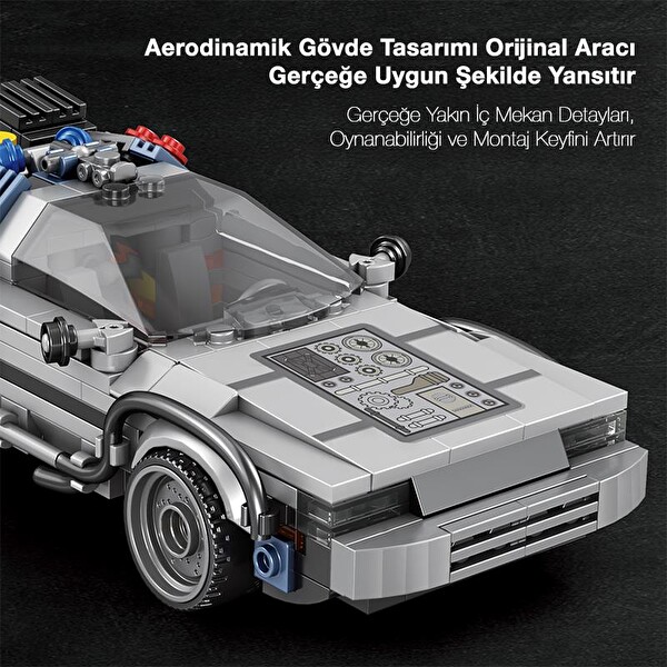 Reobrix Technic 665 Geleceğe Dönüş DeLorean DMC Back To the Future Yaratıcı Yapı Blok Seti Building Blocks - 405 Parça