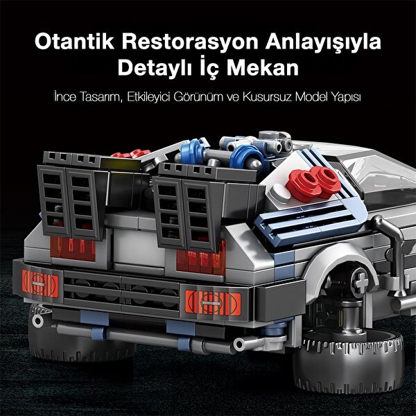 Reobrix Technic 665 Geleceğe Dönüş DeLorean DMC Back To the Future Yaratıcı Yapı Blok Seti Building Blocks - 405 Parça