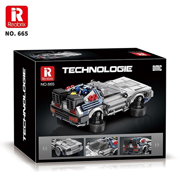 Reobrix Technic 665 Geleceğe Dönüş DeLorean DMC Back To the Future Yaratıcı Yapı Blok Seti Building Blocks - 405 Parça