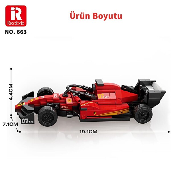 Reobrix Technic 663 Ferrari Formula F1 Yarış Arabası Yaratıcı Yapı Blok Seti Building Blocks - 245 Parça