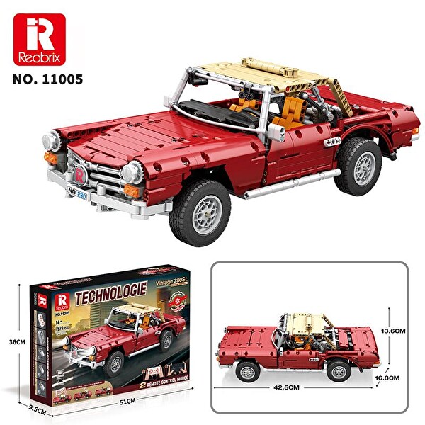 Reobrix Technic 11005 Mercedes Benz 280SL Araba Yaratıcı Yapı Blok Seti Building Blocks - 1578 Parça