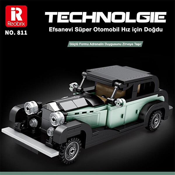 Reobrix Technic 811 Bentley 8 Litre Klasik Araba Yaratıcı Yapı Blok Seti Building Blocks - 249 Parça