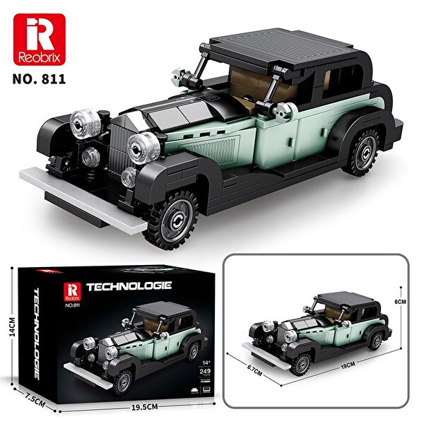 Reobrix Technic 811 Bentley 8 Litre Klasik Araba Yaratıcı Yapı Blok Seti Building Blocks - 249 Parça