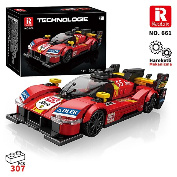 Reobrix Technic 661 Ferrari 499P Spor Araba Yaratıcı Yapı Blok Seti Building Blocks - 307 Parça