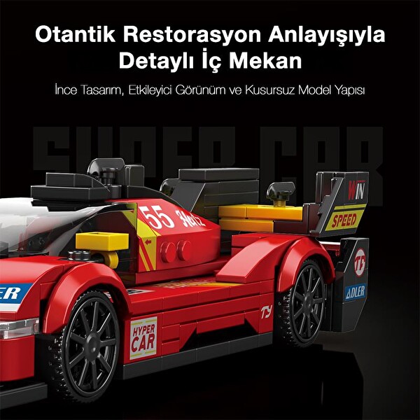 Reobrix Technic 661 Ferrari 499P Spor Araba Yaratıcı Yapı Blok Seti Building Blocks - 307 Parça