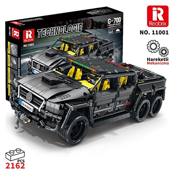 Reobrix Technic 11001 Mercedes Benz G700 Brabus 6x6 Yaratıcı Yapı Blok Seti Building Block 2162 Parça