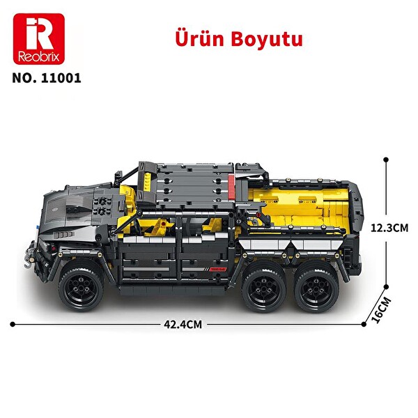 Reobrix Technic 11001 Mercedes Benz G700 Brabus 6x6 Yaratıcı Yapı Blok Seti Building Block 2162 Parça