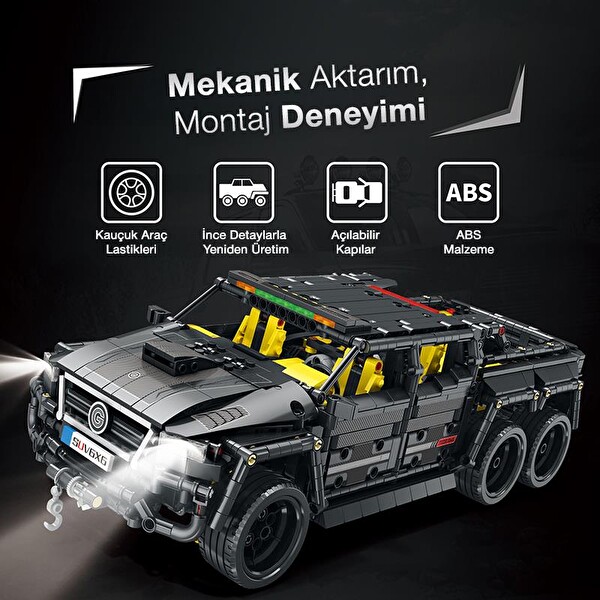 Reobrix Technic 11001 Mercedes Benz G700 Brabus 6x6 Yaratıcı Yapı Blok Seti Building Block 2162 Parça