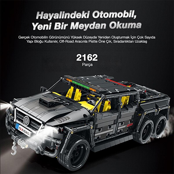 Reobrix Technic 11001 Mercedes Benz G700 Brabus 6x6 Yaratıcı Yapı Blok Seti Building Block 2162 Parça
