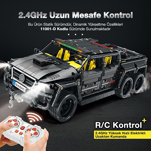 Reobrix Technic 11001 Mercedes Benz G700 Brabus 6x6 Yaratıcı Yapı Blok Seti Building Block 2162 Parça