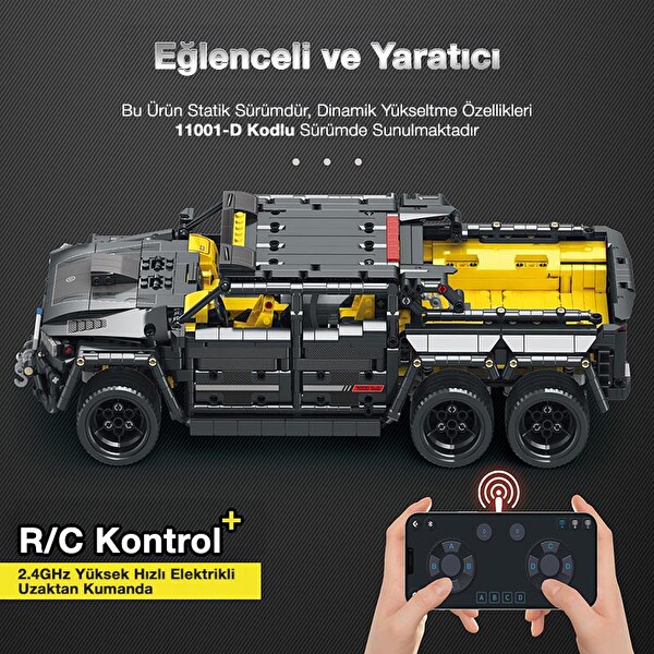 Reobrix Technic 11001 Mercedes Benz G700 Brabus 6x6 Yaratıcı Yapı Blok Seti Building Block 2162 Parça