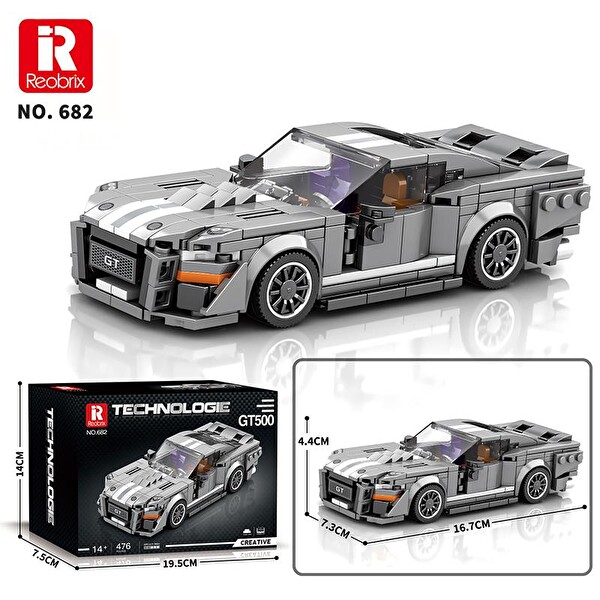 Reobrix Creator 682 Ford Shelby GT500 Spor Araba Yaratıcı Yapı Blok Seti Building Blocks - 476 Parça