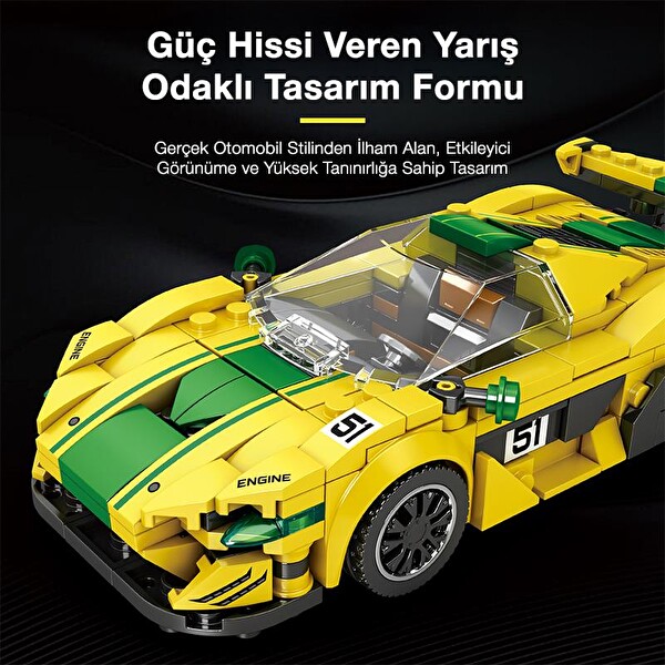 Reobrix Technic 677 McLaren P1 GTR Spor Araba Yaratıcı Yapı Blok Seti Building Blocks - 351 Parça
