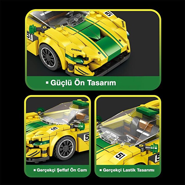 Reobrix Technic 677 McLaren P1 GTR Spor Araba Yaratıcı Yapı Blok Seti Building Blocks - 351 Parça