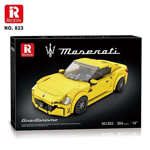 Reobrix Technic 823 1/24 GranTurismo Maserati Sarı Spor Araba Yaratıcı Yapı Blok Seti Building Blocks - 384 Parça