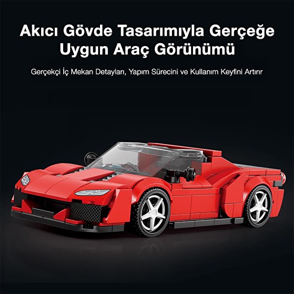 Reobrix Technic 828 Ferrari J50 Spor Araba Yaratıcı Yapı Blok Seti Building Blocks - 298 Parça