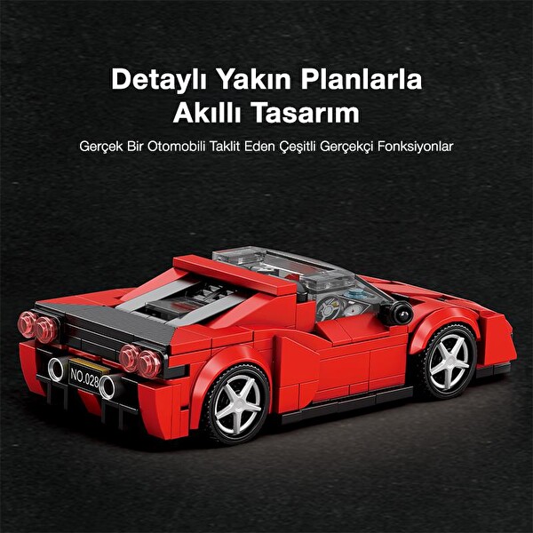 Reobrix Technic 828 Ferrari J50 Spor Araba Yaratıcı Yapı Blok Seti Building Blocks - 298 Parça
