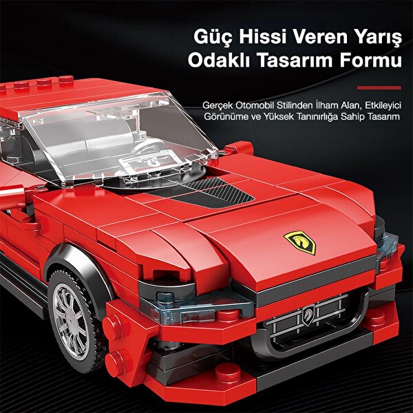 Reobrix Technic 689 Ferrari Purosangue Spor Araba Yaratıcı Yapı Blok Seti Building Blocks - 416 Parça