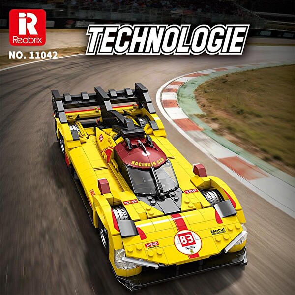 Reobrix Technic 11042 Ferrari 499P Araba Yaratıcı Yapı Blok Seti Building Blocks - 1370 Parça