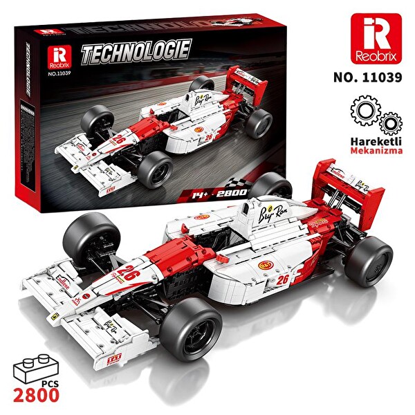 Reobrix Technic 11039 1/8 McLaren Formula 1 Araba Yaratıcı Yapı Blok Seti Building Blocks -2800 Parça
