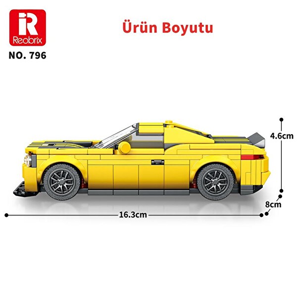 Reobrix Creator 796 Dodge SRT Hellcat Spor Araba Yaratıcı Yapı Blok Seti Building Blocks - 336 Parça