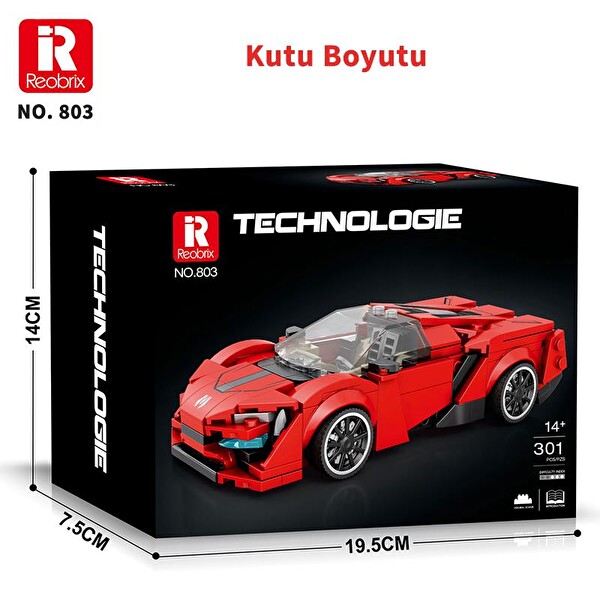 Reobrix Creator 803 Lykan Spor Araba Yaratıcı Yapı Blok Seti Building Blocks - 301 Parça