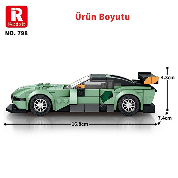 Reobrix Creator 798 Aston Martin DB12 Spor Araba Yaratıcı Yapı Blok Seti Building Blocks - 302 Parça