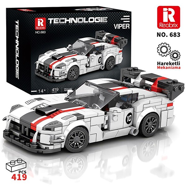 Reobrix Creator 683 Dodge Viper Spor Araba Yaratıcı Yapı Blok Seti Building Blocks - 419 Parça