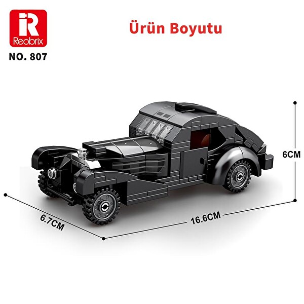 Reobrix Creator 807 Bugatti Type 57SC Atlantic Klasik Araba Yaratıcı Yapı Blok Seti Building Blocks - 278 Parça