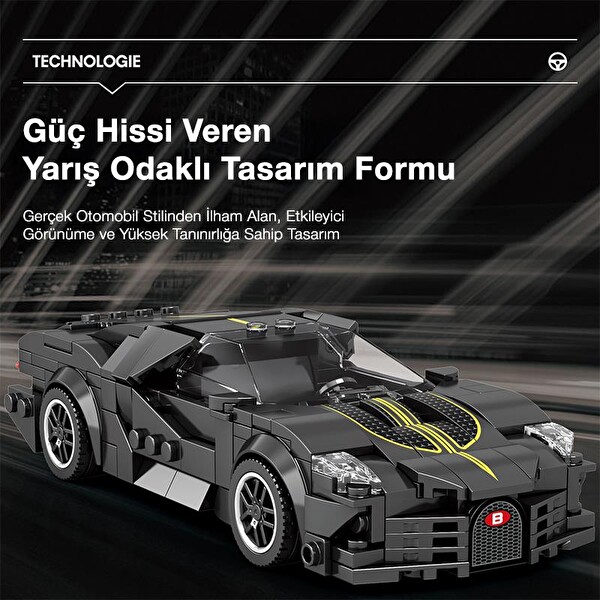 Reobrix Creator 685 Bugatti La Voiture Noire Spor Araba Yaratıcı Yapı Blok Seti Building Blocks - 339 Parça