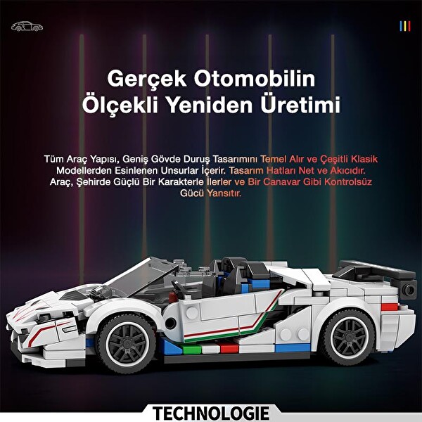 Reobrix Creator 687 Lamborghini SVJ Spor Araba Yaratıcı Yapı Blok Seti Building Blocks - 348 Parça