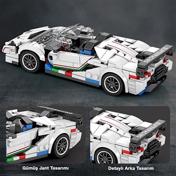Reobrix Creator 687 Lamborghini SVJ Spor Araba Yaratıcı Yapı Blok Seti Building Blocks - 348 Parça