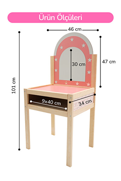Rozitoys Ahşap Çocuklar İçin Makyaj Masası