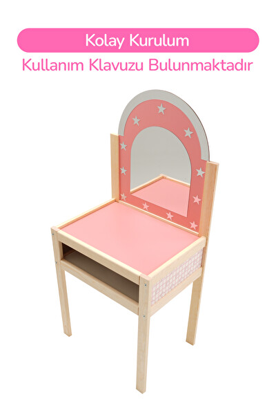 Rozitoys Ahşap Çocuklar İçin Makyaj Masası