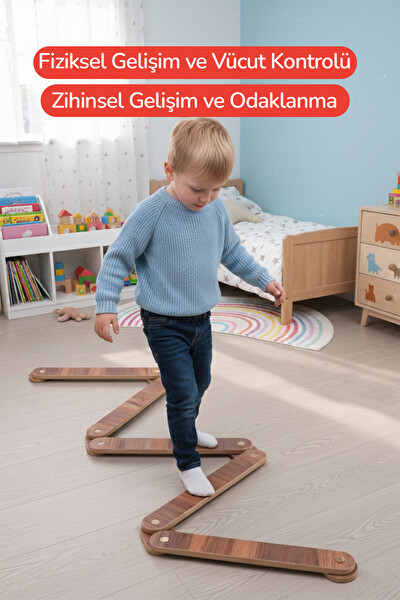 Rozitoys Ahşap Oyuncak Denge Kirişi Aktivite Oyuncağı Denge Tahtası