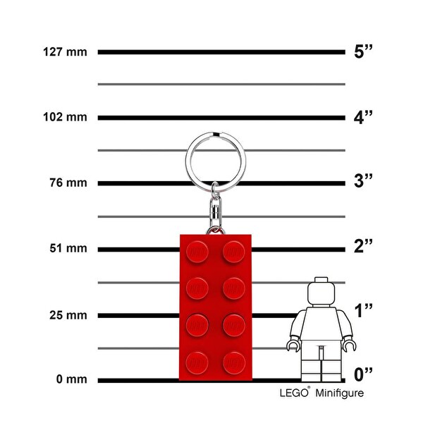 LEGO Iconic Brick 2x4 RED LED Key Chain KE234HR