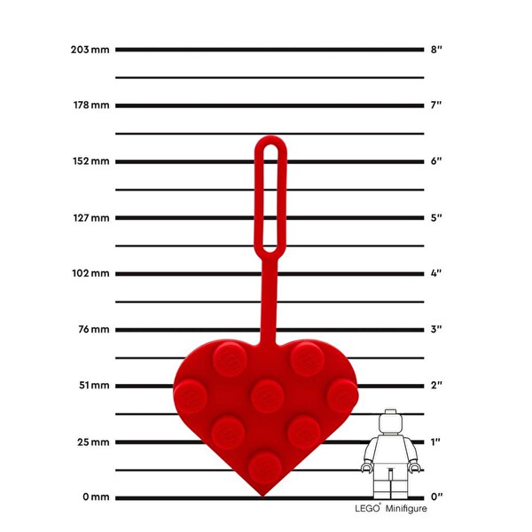 LEGO Gear 3x3 Heart Bag Tag Kırmızı 53658