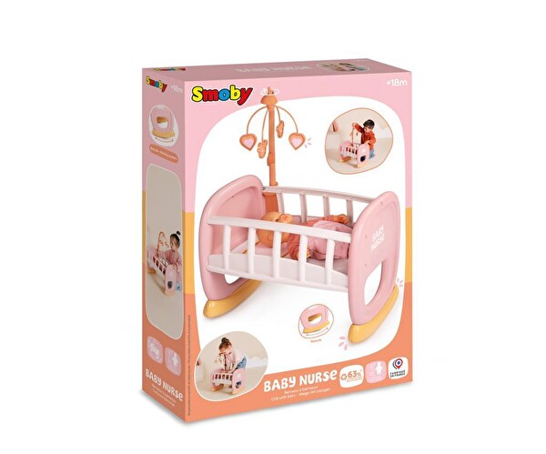 Smoby Baby Nurse Sallanan Dönenceli Bebek Beşiği 220390