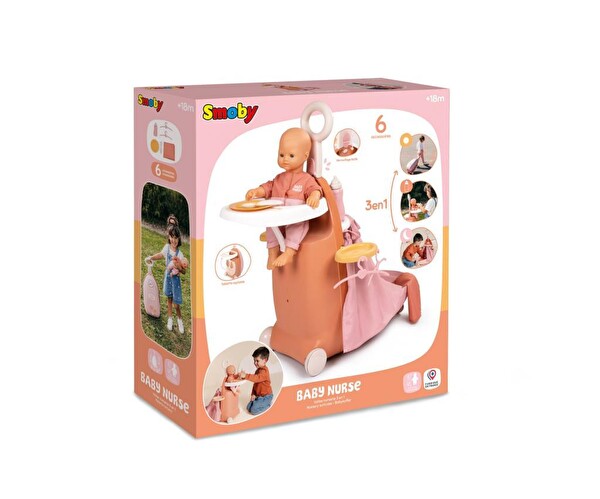 Smoby Baby Nurse 3’ü 1 Arada Oyuncak Bebek Seyahat Seti 220392