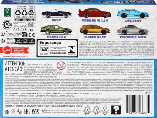Hot Wheels Silver Series Euro Style 6'lı Paket JBY79