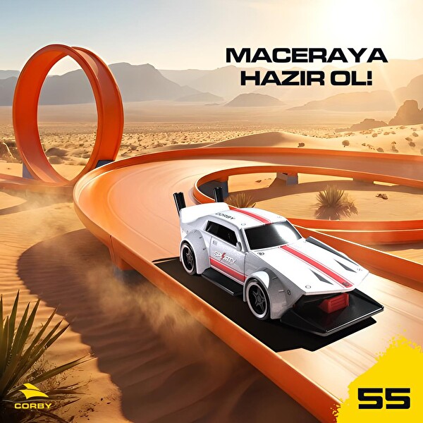 Corby Hyper Series CT101 Fırlatma Rampalı Metal Oyun Arabası Beyaz