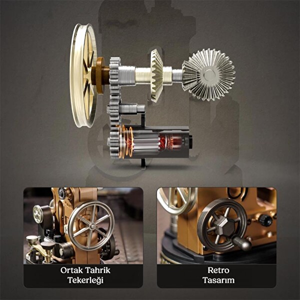 Rokr CGM02 Morse Telegraph DIY Mechanical Hareketli ve Işıklı 3D Puzzle Maket Model Seti