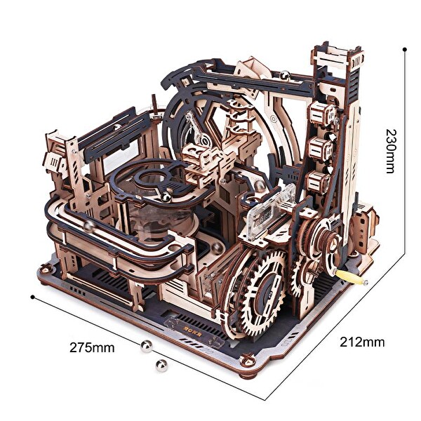 Rokr LGC01 Marble Spaceport Marble Run DIY Ahşap 3D Wooden Puzzle Minyatür Maket Model Seti