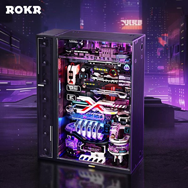 Rokr MR02S The Future City Marble Run DIY Mechanical Detaylı Dekoratif Hareketli 3D Puzzle Maket Model Seti