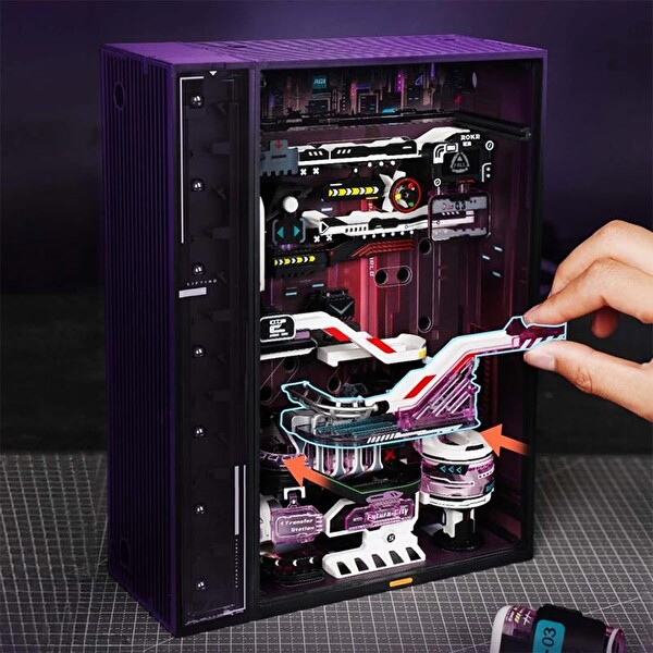 Rokr MR02S The Future City Marble Run DIY Mechanical Detaylı Dekoratif Hareketli 3D Puzzle Maket Model Seti