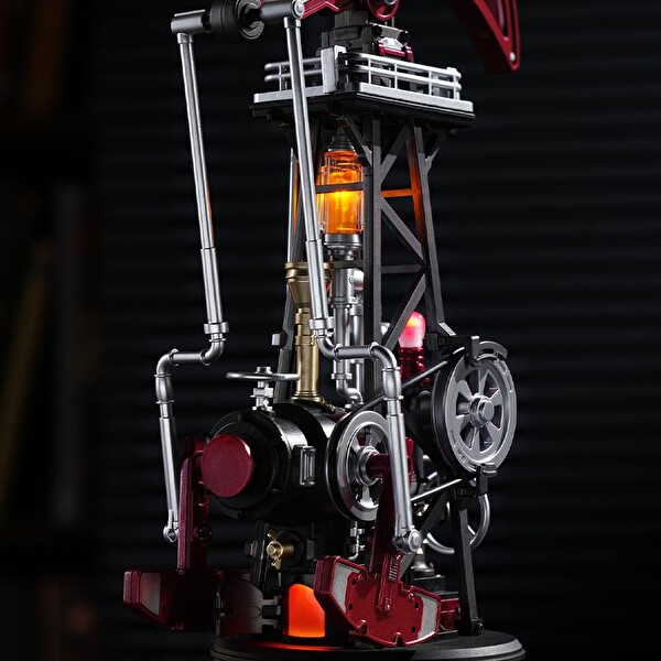 Rokr CGL03 Oil Extractor DIY Mechanical Detaylı Dekoratif Hareketli ve Işıklı 3D Puzzle Maket Model Seti