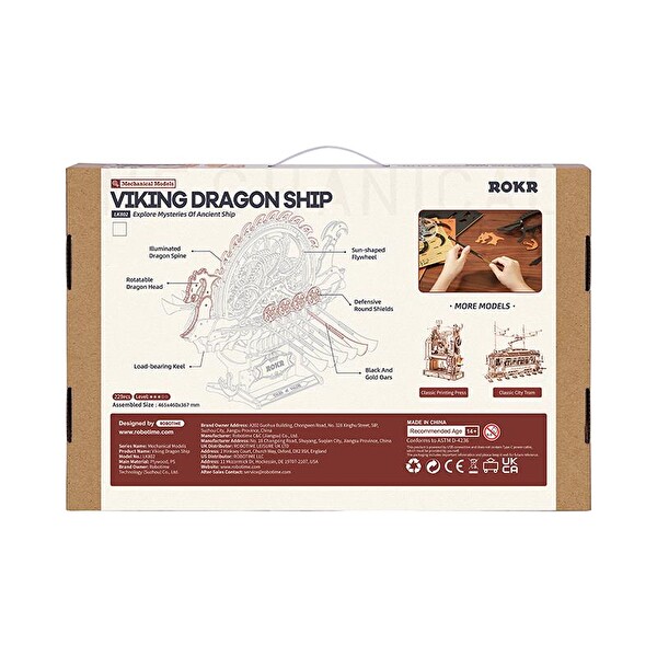 Rokr LK802 Viking Gemisi DIY Ahşap 3D Wooden Puzzle Detaylı Dekoratif Minyatür Maket Model Seti